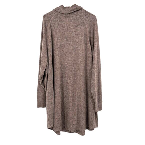 Torrid Super Soft Plush Size 5 5XL Cowl Neck Long Sleeve Sweater Dress Tan Mauve - Picture 2 of 5